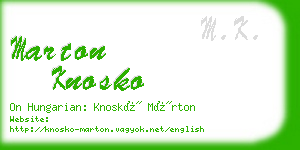 marton knosko business card